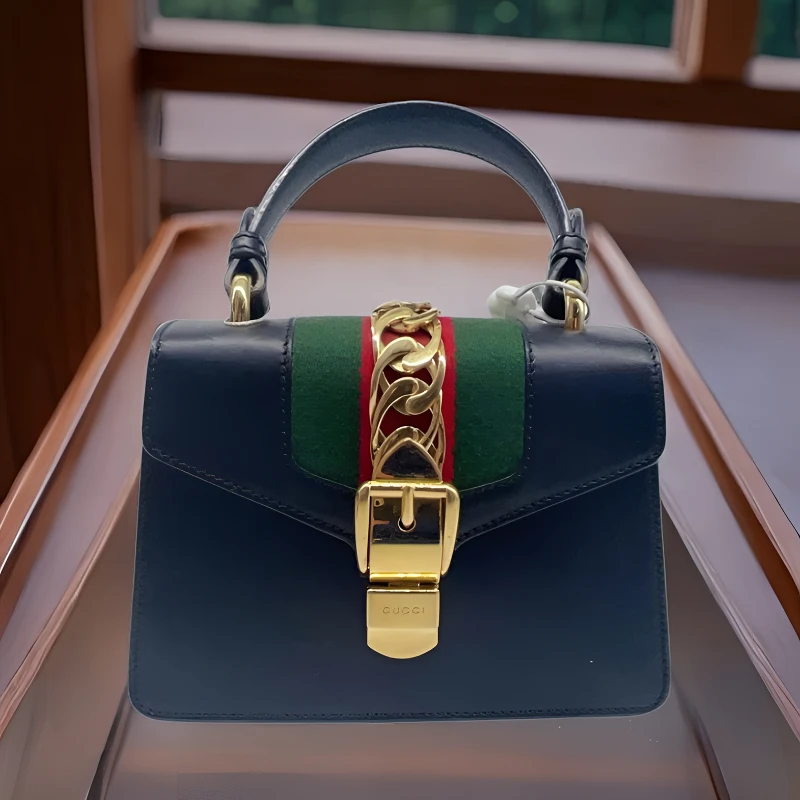 99新 GUCCI/古驰 塞尔维亚小号/黑色/手提包/女包/（F店）