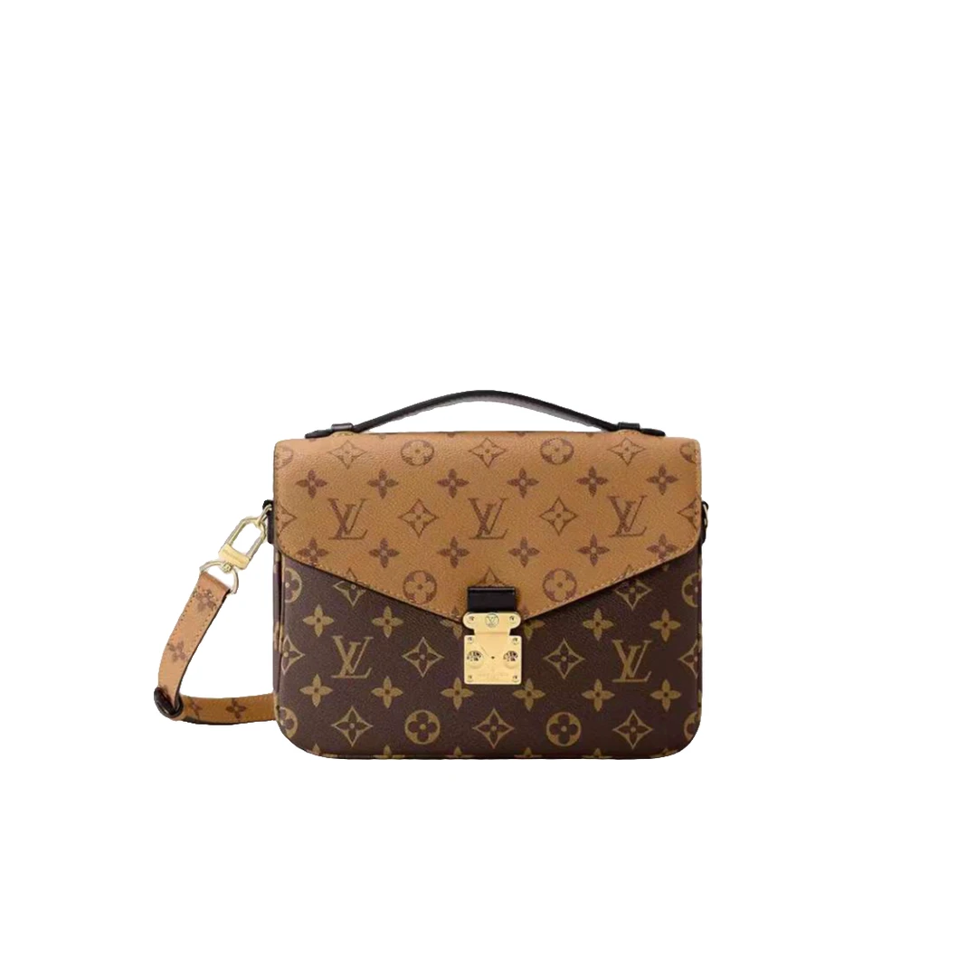 未使用 LouisVuitton/路易威登 老花 拼色邮差/翻盖单肩包（F店 ）