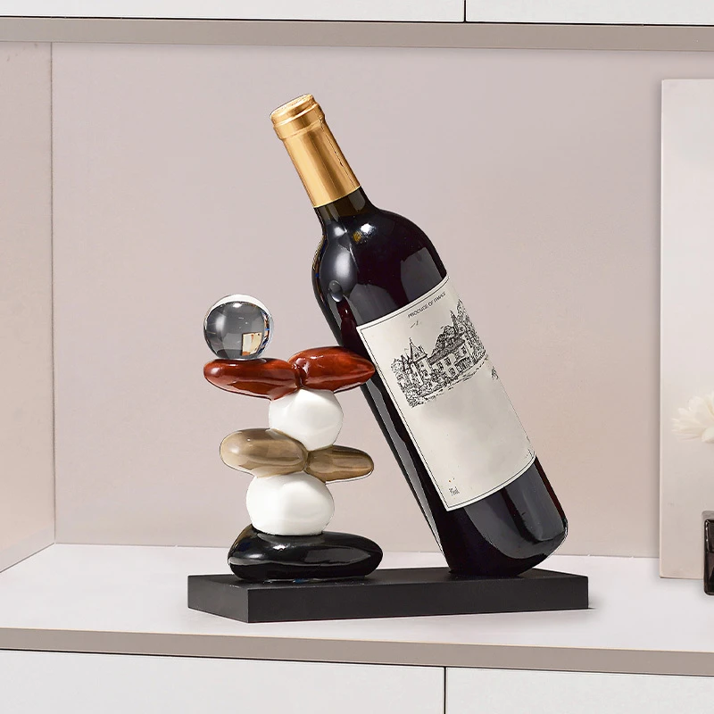 艺术石红酒架摆件客厅电视柜酒柜玄关轻奢现代高级感装饰品办公室