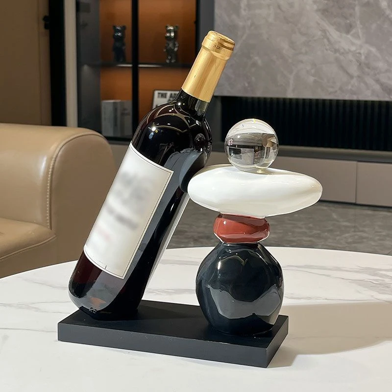 轻奢现代时来运转红酒架酒柜家居饰品客厅玄关艺术石摆件乔迁礼物