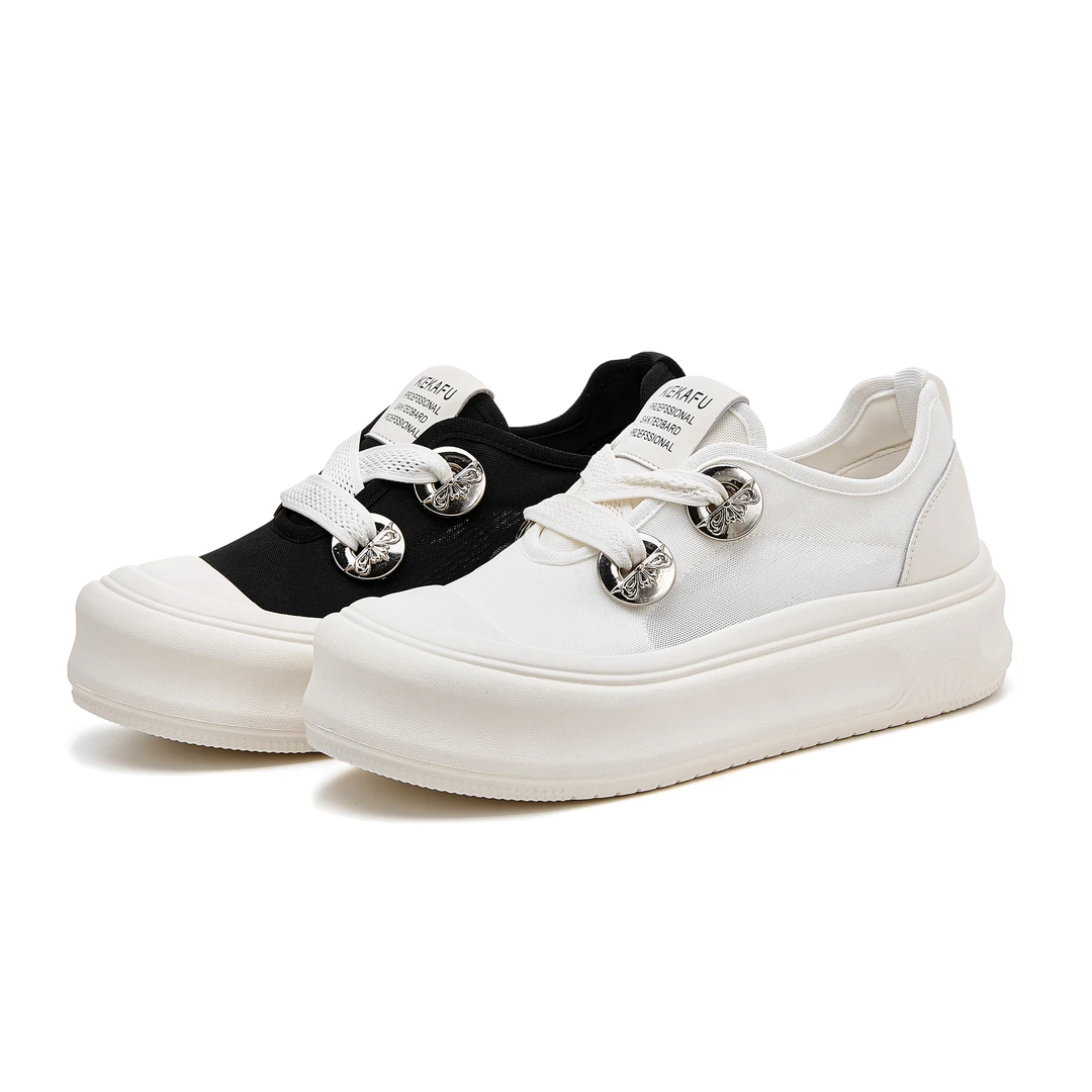 珂卡芙2024新款女鞋休闲小众ins百搭夏季外穿厚底鞋子时尚小白鞋