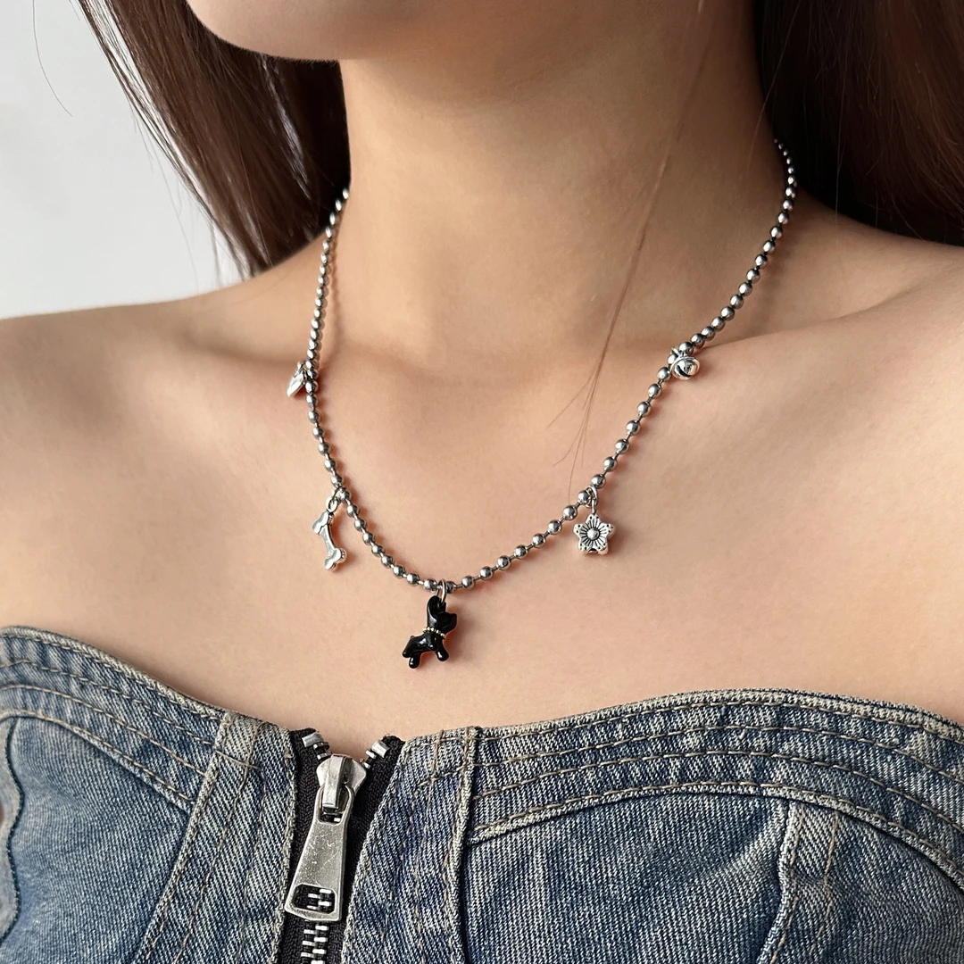 合金项链 X4944-1时尚精致潮流小众饰品百搭简约小狗项链轻奢个性