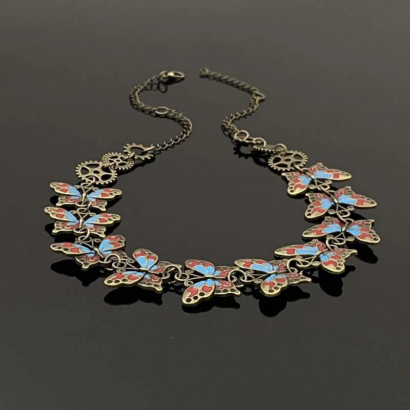 合金项链 X2777-1复古个性百搭设计感气质轻奢时尚小众蝴蝶项链