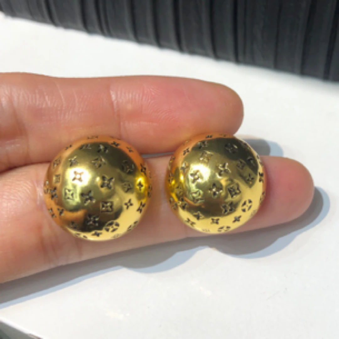 合金耳饰 【古米】1/6欧美高级感小众设计立体花花圆形金属性感复古