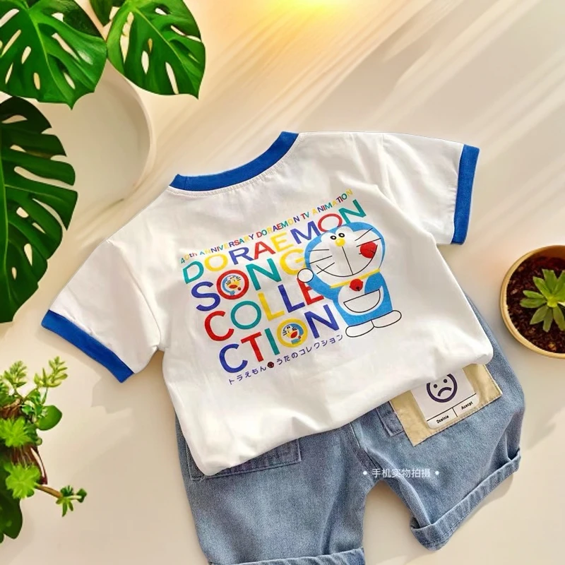 儿童新款短袖T恤男女童爆款拼色上衣夏季洋气宝宝纯棉半袖打底衫t