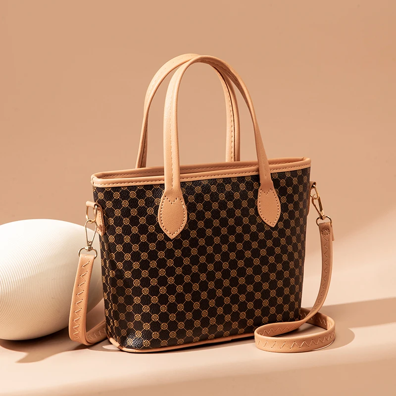 2025新购物袋托特包手提包简约时尚大容量单肩斜挎水桶包女通勤包