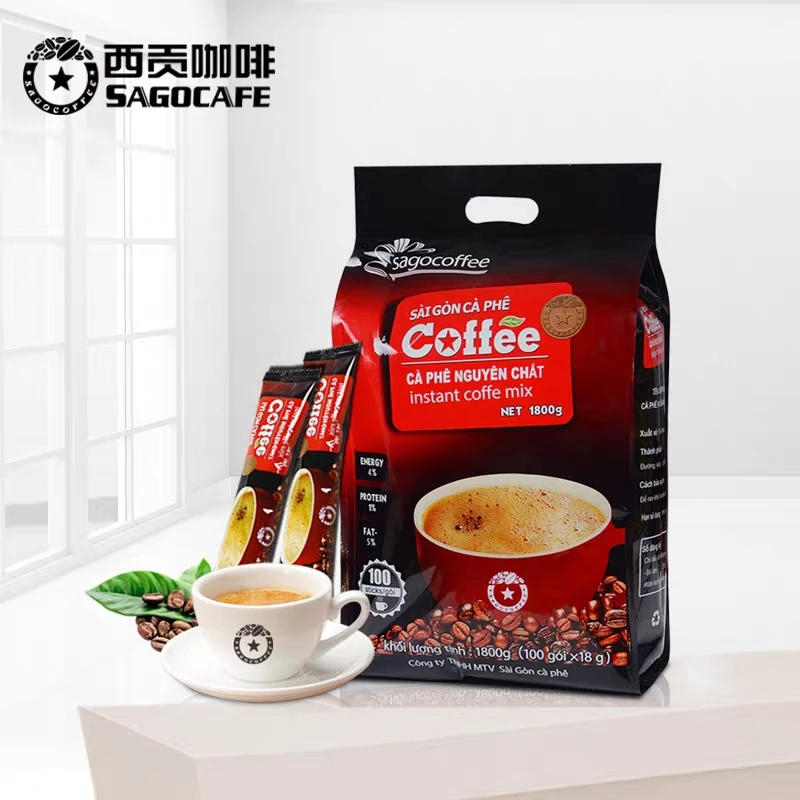 原装进口越南西贡正品特浓经典炭烧3合1原味速溶猫屎咖啡味100条