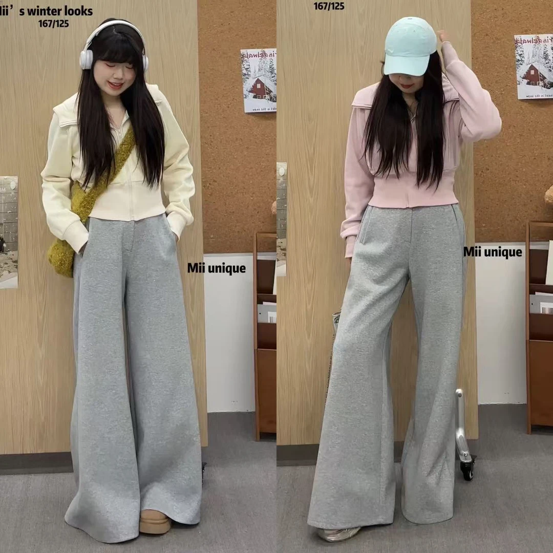 米米子"暖色调舒适区"定制色短款收腰连帽加绒卫秋冬短款外套上衣