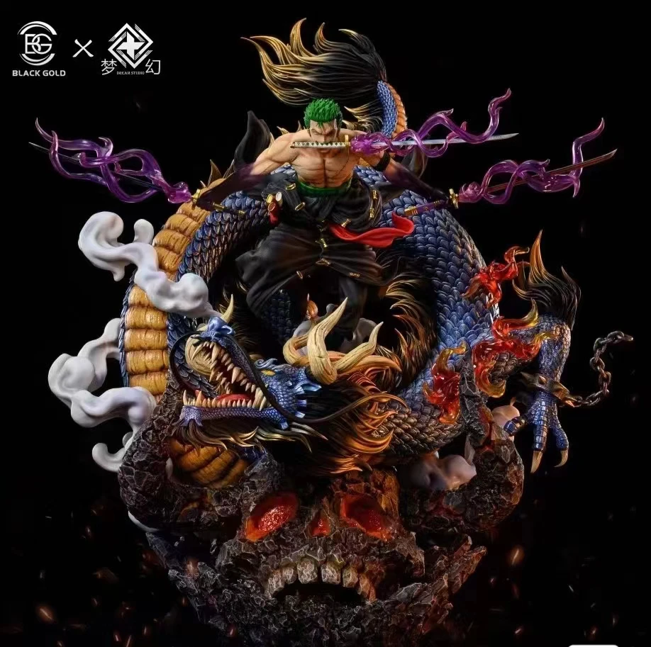 优质版海贼王 黑金索隆&五档尼卡路飞 战斗姿态 手办模型雕像摆件