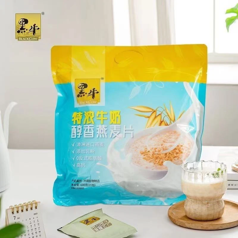 黑牛特浓牛奶醇香燕麦片学生营养早餐老人上班族冲调代餐充饥抗饿