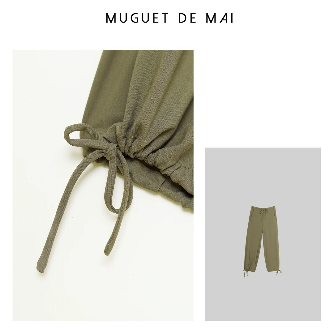 【MGDM】抽绳工装休闲裤羊毛金纺 工装裤 ZM24031