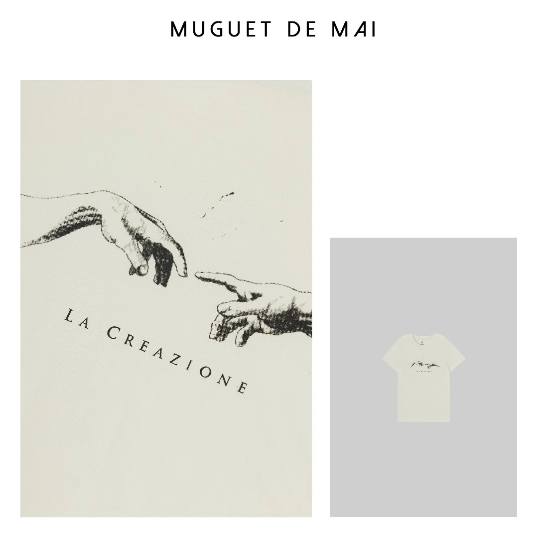 【MGDM】手指图案印花短袖T恤 LFB24124