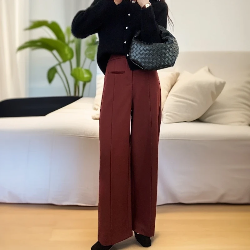 【云朵家】秋冬时尚新款垂感直筒裤气质显瘦百搭款女士长裤86073款