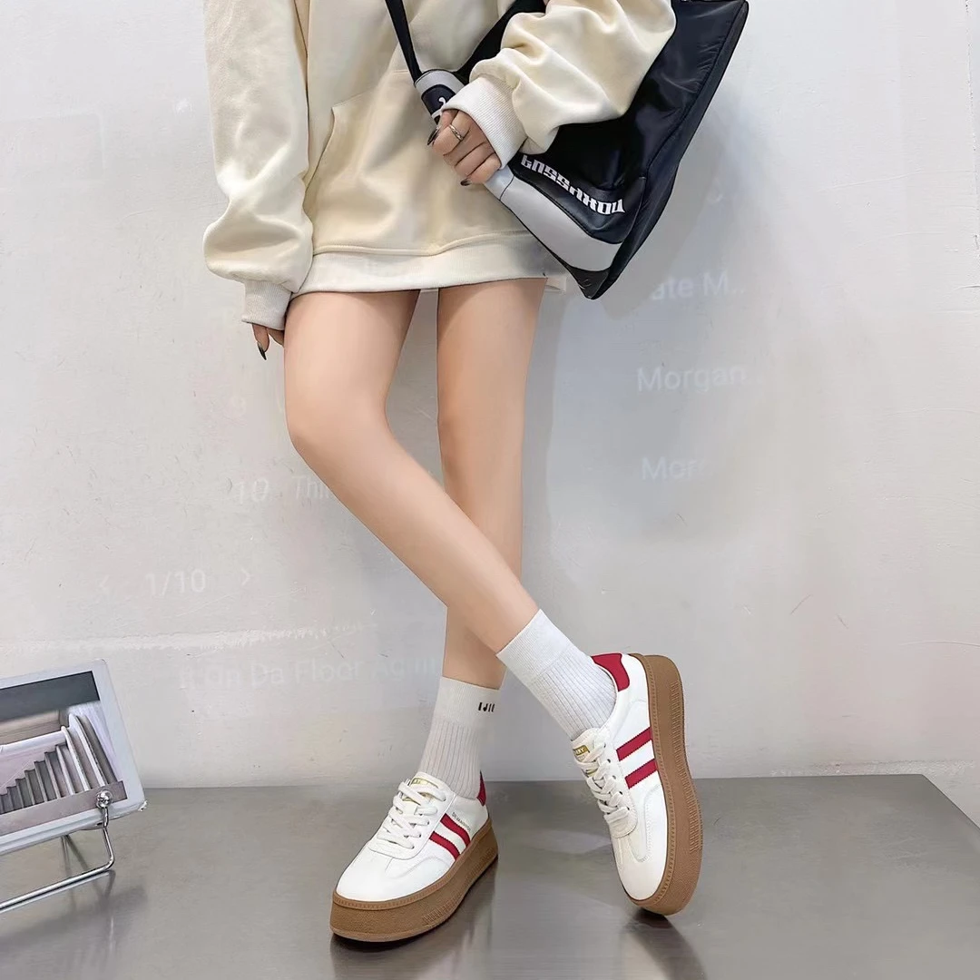 2024早秋新款厚底小白鞋百搭德训鞋女1210