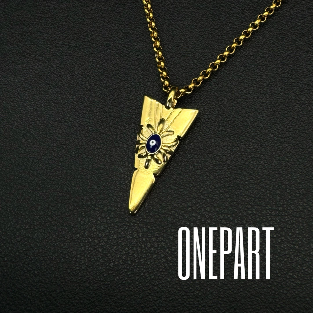 钛钢项链 ONEPART设计师款Evil Eye恶魔之眼军花重工吊坠项链