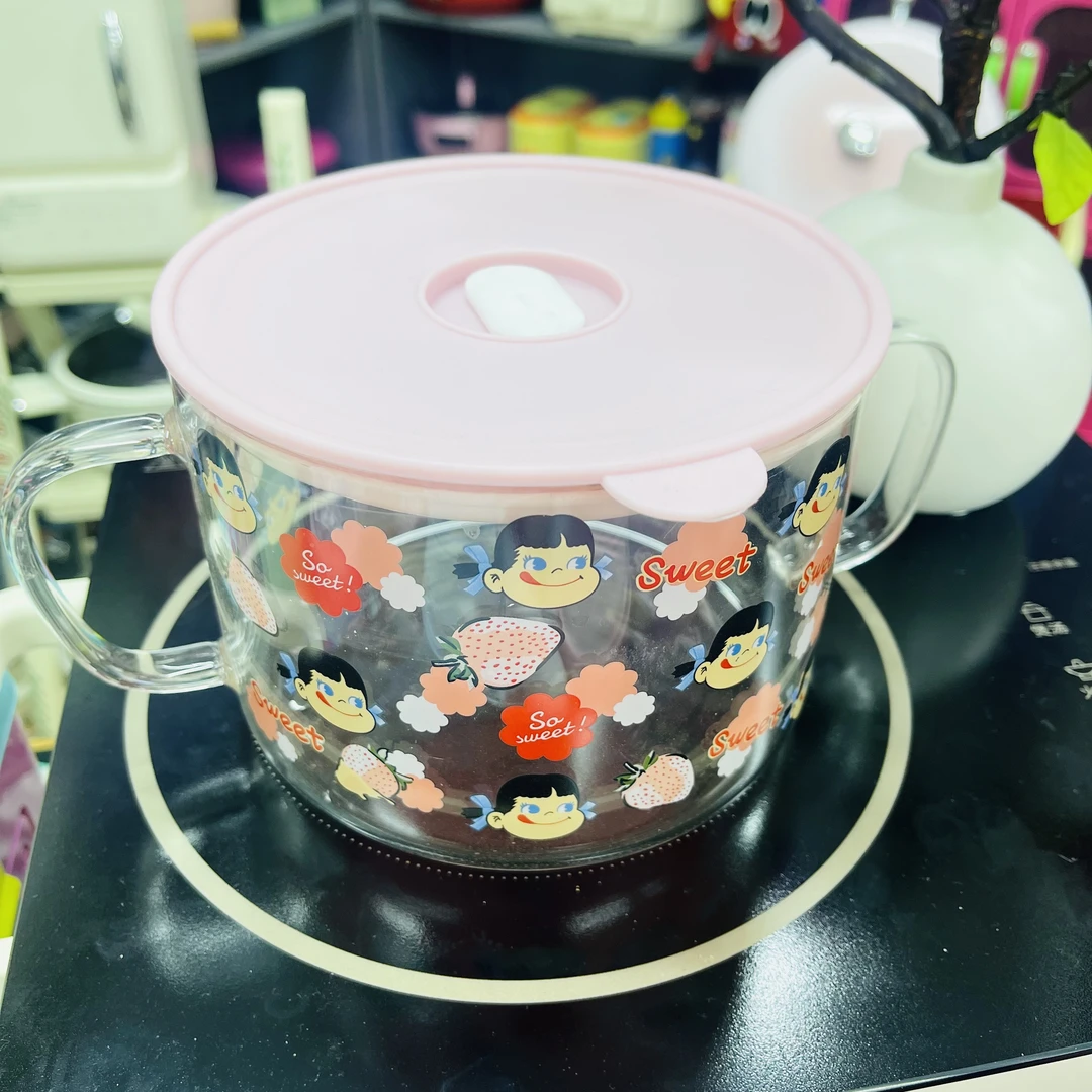 【粉丝福利】小女孩双耳防烫设计高硼硅玻璃泡面碗