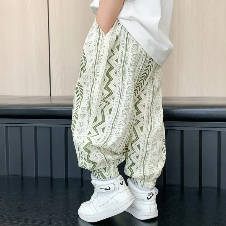 防蚊裤男童长裤夏季潮款薄款中小童夏装短袖潮酷休闲灯笼儿童裤子