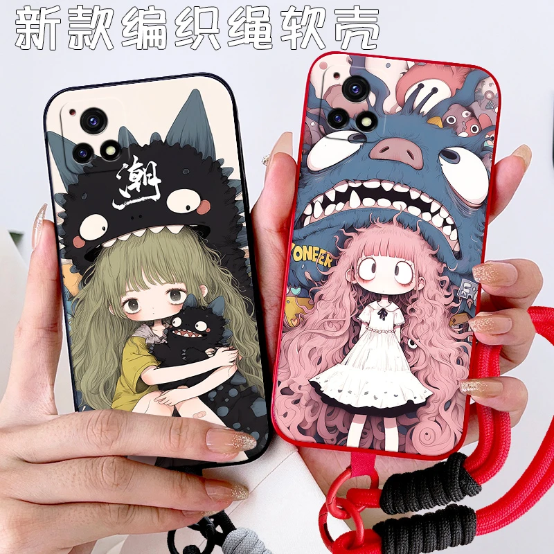 高颜值腕带款iqoou3手机壳V2061A网红新款防摔仙女时尚创意个性潮