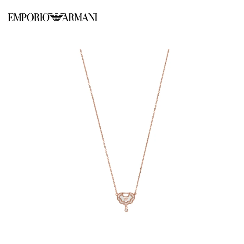 合金项链 EMPORIO ARMANI阿玛尼平安锁生日礼物心形EG3553221 DB
