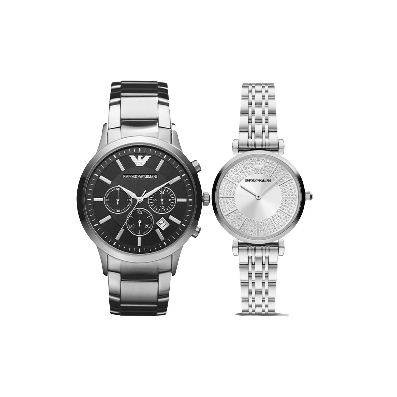 【七夕送礼】EMPORIO ARMANI阿玛尼静谧银满天星情侣腕表