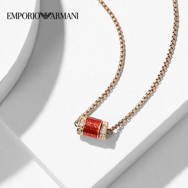 【早春穿搭】 EMPORIO ARMANI阿玛尼红玫瑰项链女小蛮腰手链
