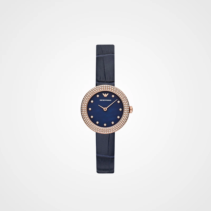EMPORIO ARMANI阿玛尼手表小圆盘系列复古气质皮带女AR11434 DB1