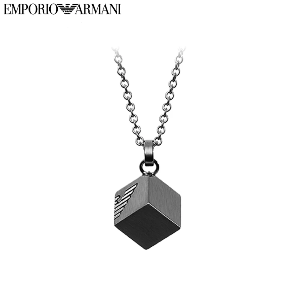 【官旗】 EMPORIO ARMANI阿玛尼魔方古巴项链男 EGS2640060