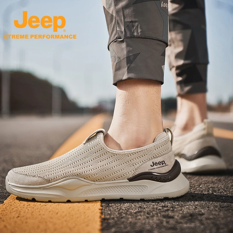 JEEP/吉普夏季户外徒步鞋男士舒适中老年户外软底老人鞋爸爸鞋