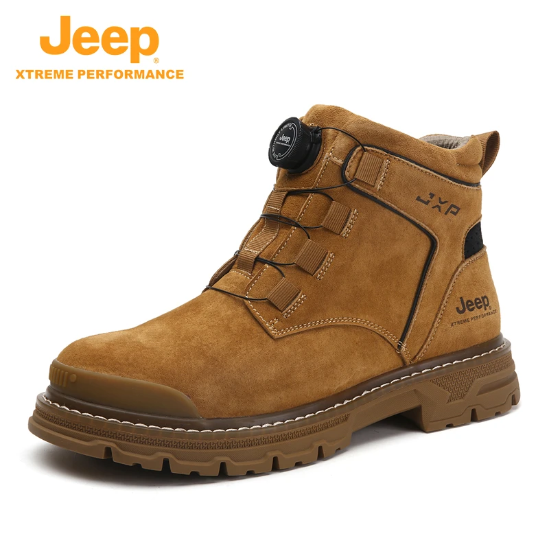 JEEP/吉普时尚户外休闲高能感加绒秋冬登山冬季英伦中帮大黄靴