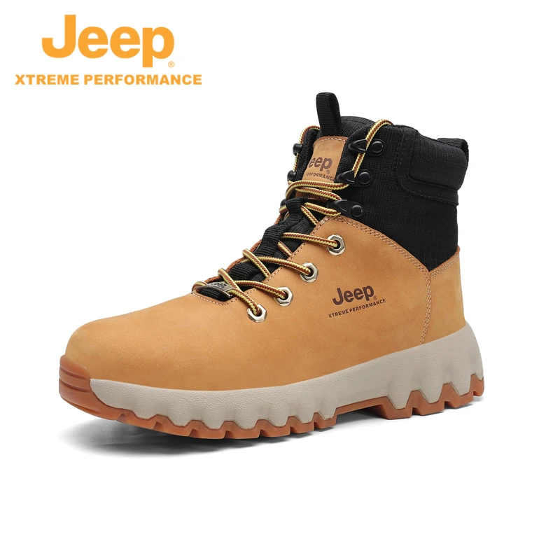 JEEP/吉普秋冬男士冬季保暖新款加厚防水潮男雪地靴棉鞋黄靴男士