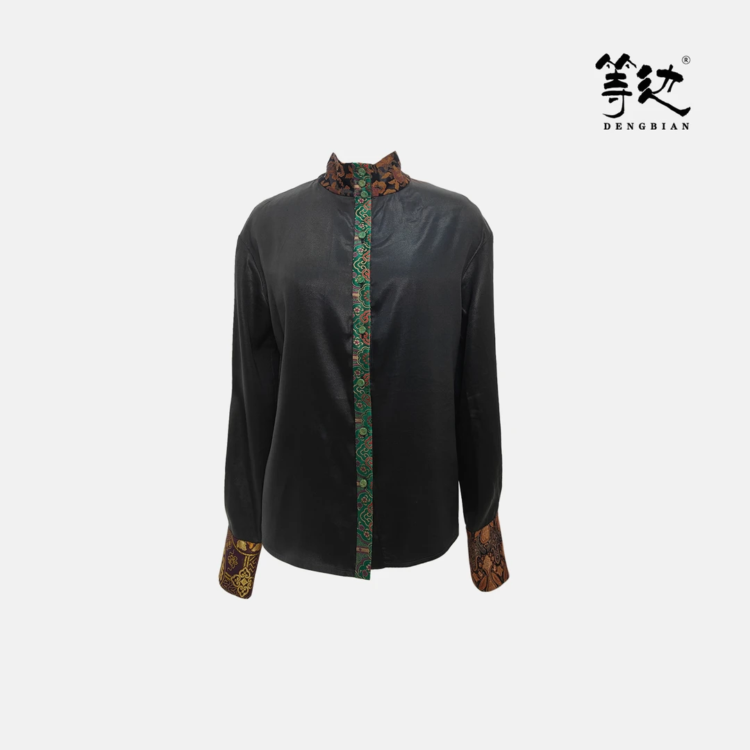 【等边•七彩云霞系列】宋锦弹力缎多穿衬衫DB-S240121