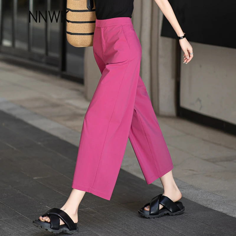 高腰休闲裤九分裤直筒裤子女款爆款2025新款夏季薄款冰丝西装裤女