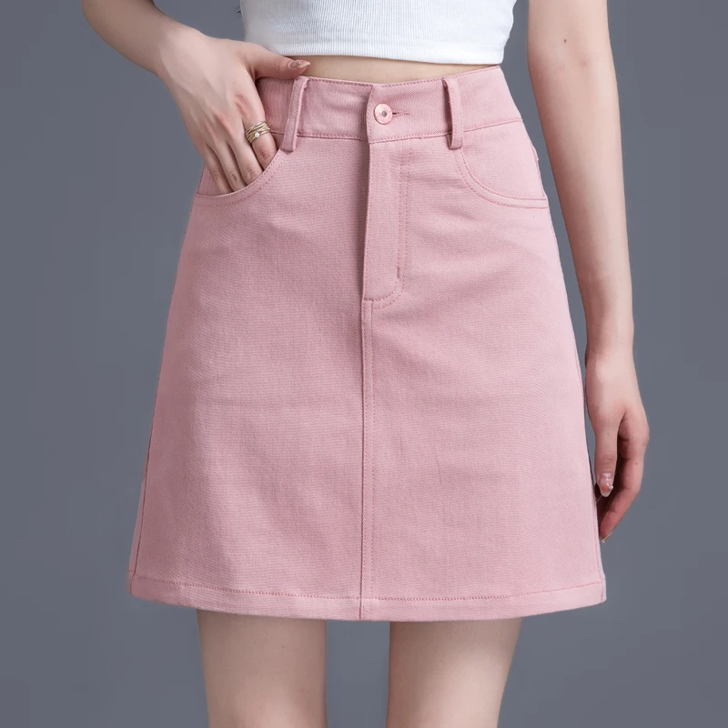 牛仔裙短裙高腰Aa字裙包臀半身裙半裙小个子2025新款春秋裙子黑色