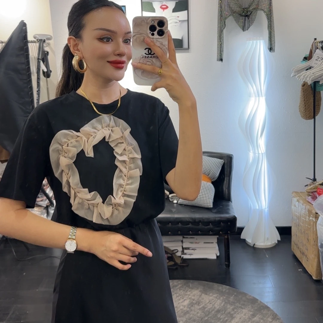 夏季爱心黑色蝴蝶上衣 均码包邮