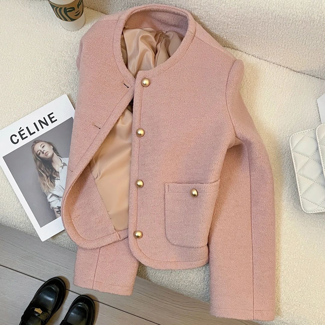 58%羊毛呢法式小香风短外套女气质厚款韩版百搭秋冬季高级感大衣