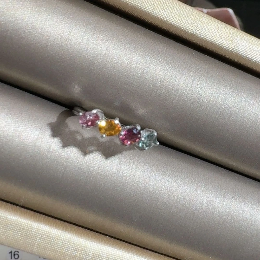 【闪购商品】碧玺戒指银S925镶嵌
