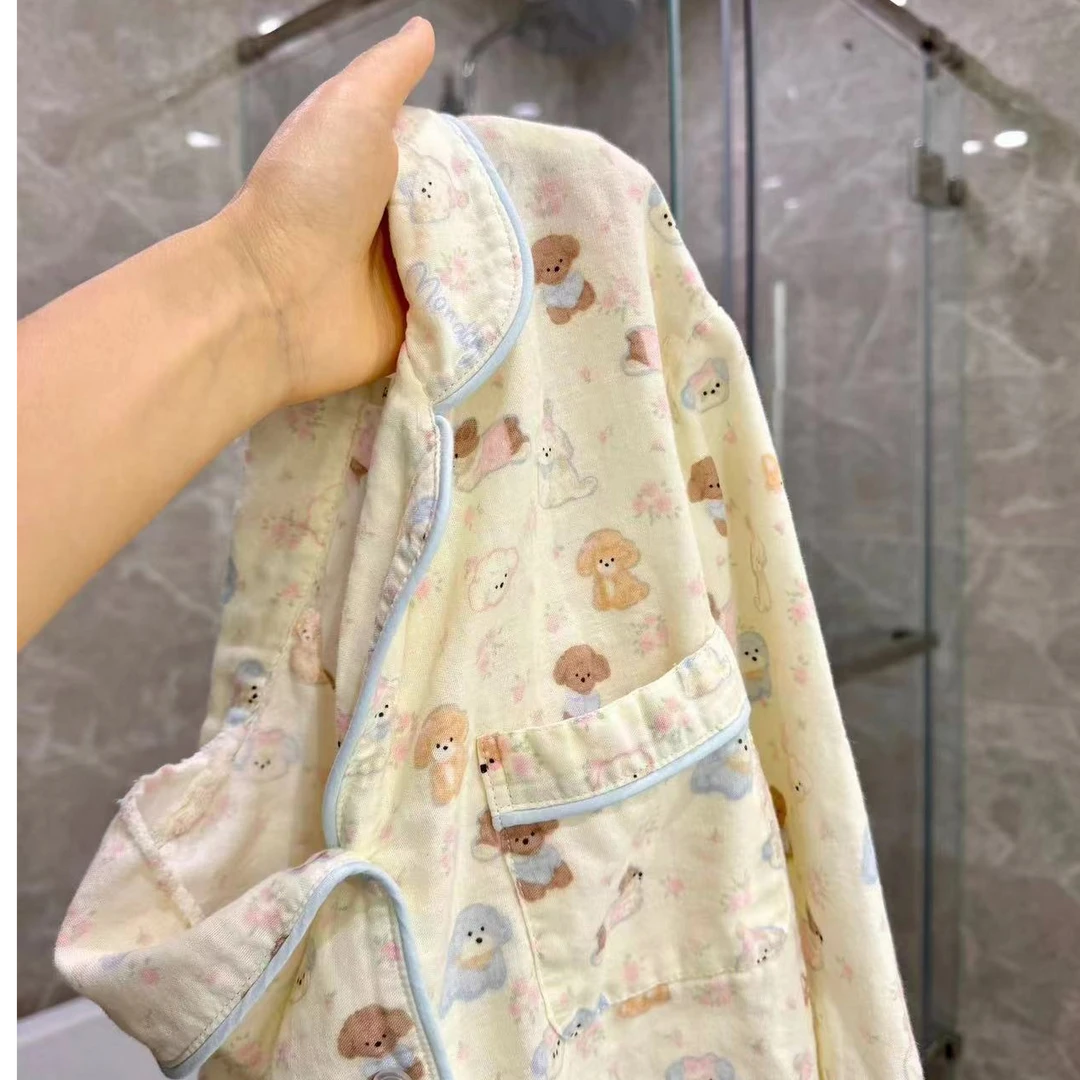 少女甜美卡通印花睡衣女春秋款大码休闲裤长裤可外穿居家裤遛弯裤