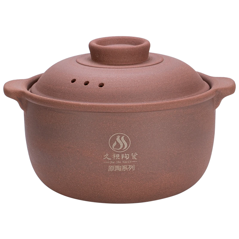 无釉无涂层粗陶耐高温可明火双耳锅