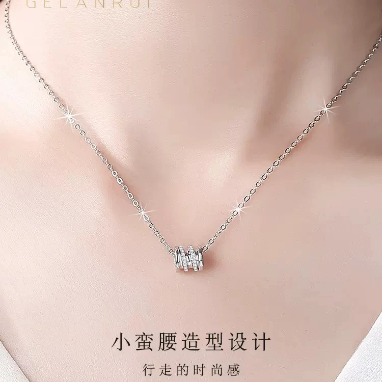 坠链均足银 小蛮腰999纯银项链女生新爆款轻奢小众送女友生日礼物