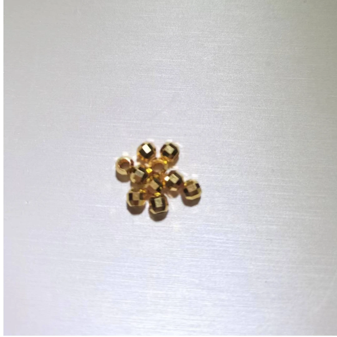 足金镭射菱形圆形爆闪转运珠