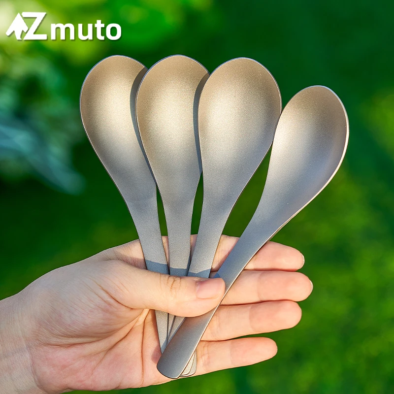 纯钛伯爵勺户外露营轻量化勺子汤匙调羹儿童成人勺子汤勺喝汤勺