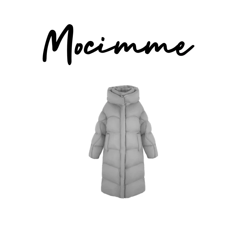 【Mocimme】红人上新冬季新款保暖长款连帽90白鸭绒羽绒服240594