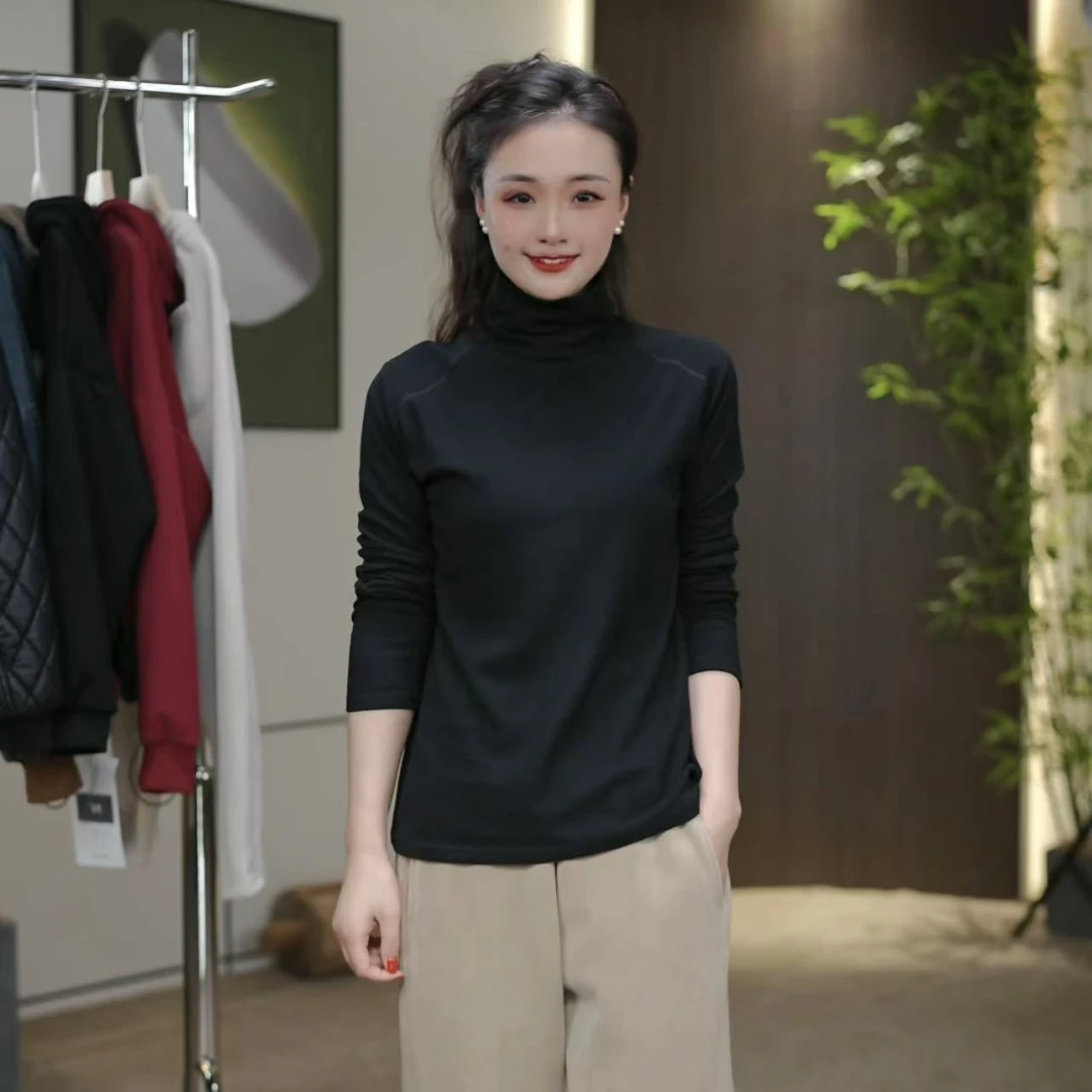 7678新款秋冬简约百搭显瘦高领内搭打底衫