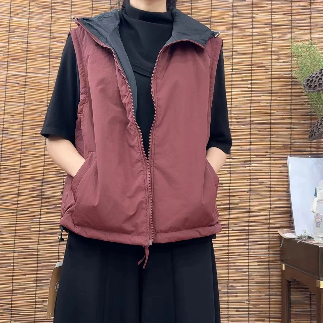 6398新款秋冬休闲百搭气质减龄连帽棉马甲