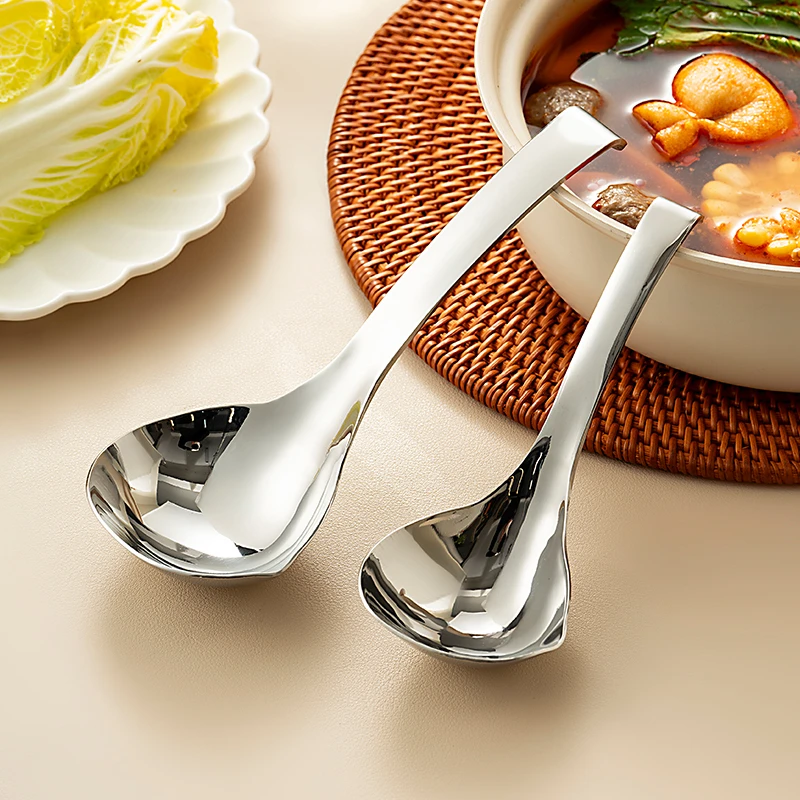 加深大头勺304不锈钢喝汤勺盛粥勺子家用厨房加厚加大号短柄汤匙