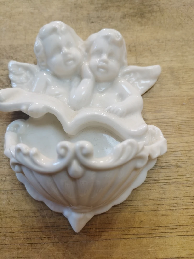 白瓷老货可挂小天使摆件高度12厘米