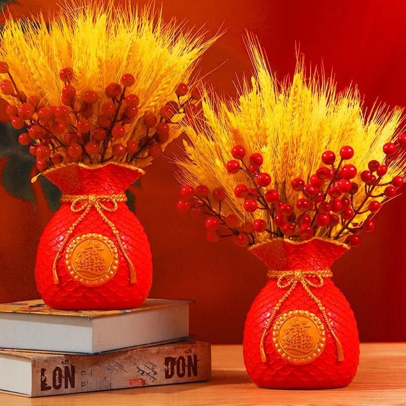 大麦开业花篮麦穗装饰花束摆件礼物开张开店大卖干花客厅乔迁入伙