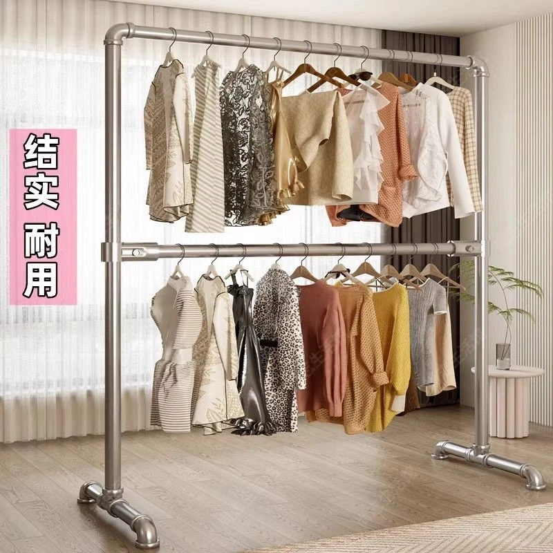 钢管晾衣架户外落地加厚家用阳台立式卧室挂衣服晒被子凉衣杆地摊
