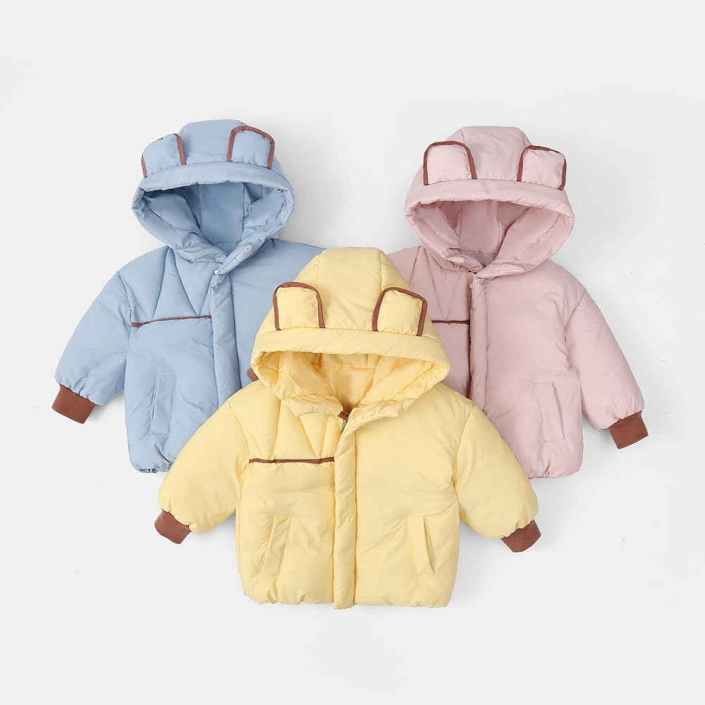 【伊品】新款儿童棉服秋冬耳朵款加厚宝宝中小童外套棉袄韩版男女童