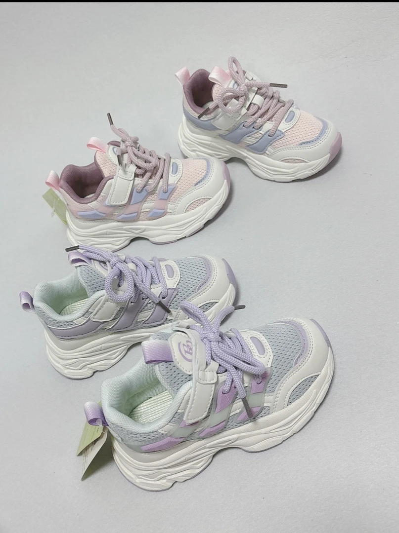 早秋款1530舒适女童时尚运动鞋女款网面小童潮流网红款学院风